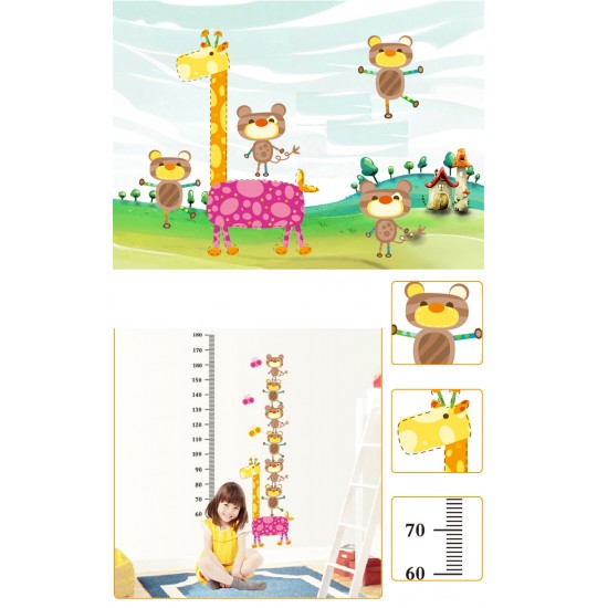 Sticker decorativ, Masuratoare cu animalute 140 cm, 132STK Sticker decorativ, Masuratoare cu animalute 140 cm, 132STK