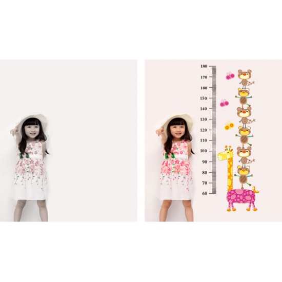 Sticker decorativ, Masuratoare cu animalute 140 cm, 132STK Sticker decorativ, Masuratoare cu animalute 140 cm, 132STK