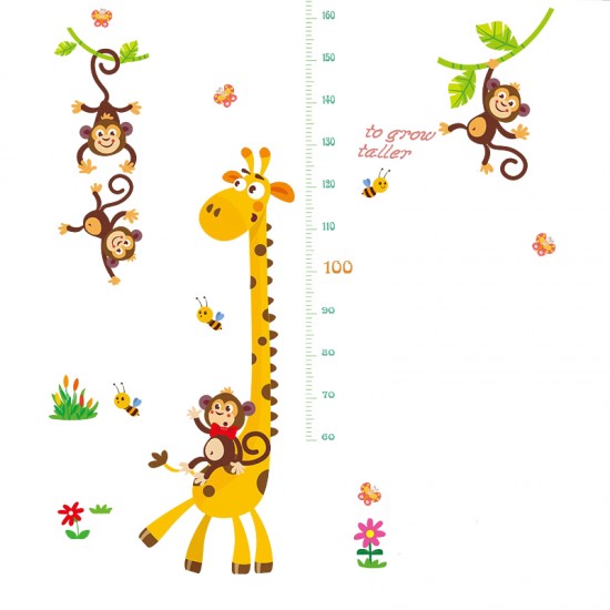 Sticker decorativ Masuratoare cu animalute,galben 145 cm, 54STK