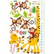 Sticker decorativ Masuratoare cu animalute,galben 145 cm, 54STK