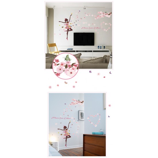 Sticker decorativ, Printesa cu fluturi, 140 cm, 721STK Sticker decorativ, Printesa cu fluturi, 140 cm, 721STK