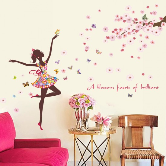 Sticker decorativ, Printesa cu fluturi, 140 cm, 721STK Sticker decorativ, Printesa cu fluturi, 140 cm, 721STK