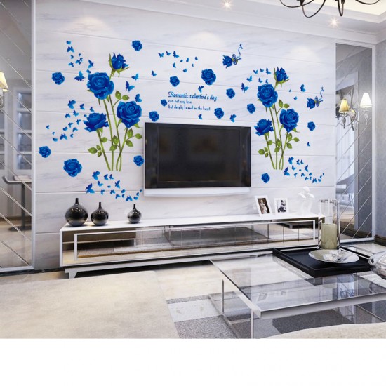 Sticker decorativ, Trandafiri albastrii 147 cm, 129STK