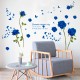 Sticker decorativ, Trandafiri albastrii 147 cm, 129STK