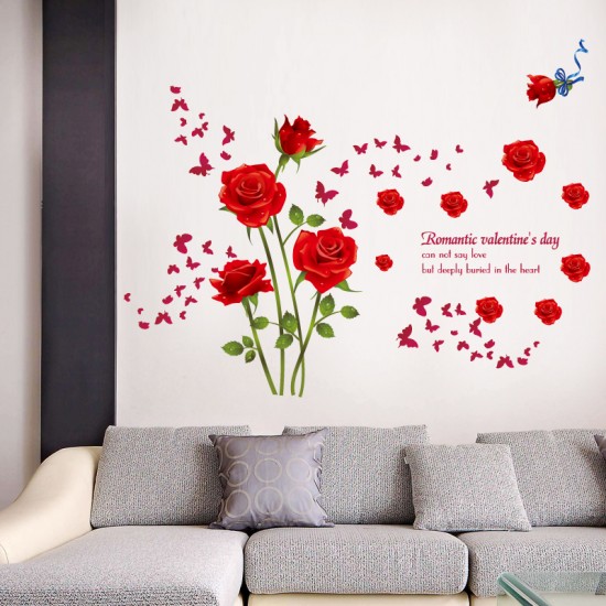 Sticker decorativ, Trandafiri rosii 147 cm, 128STK Sticker decorativ, Trandafiri rosii 147 cm, 128STK