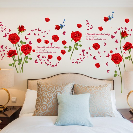 Sticker decorativ, Trandafiri rosii 147 cm, 128STK Sticker decorativ, Trandafiri rosii 147 cm, 128STK