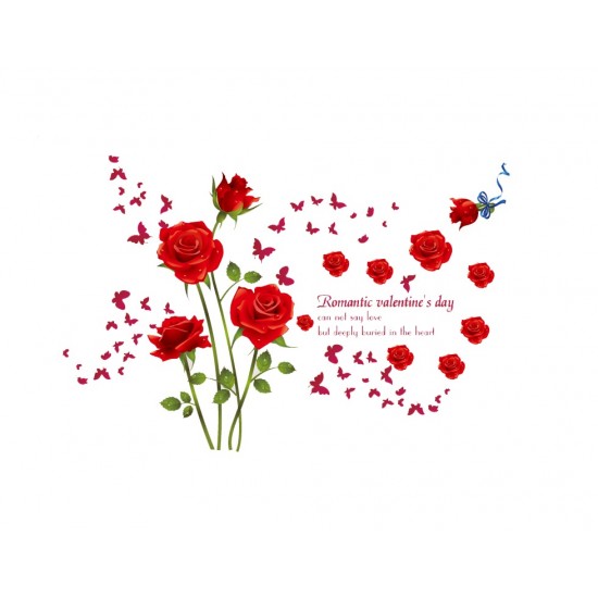 Sticker decorativ, Trandafiri rosii 147 cm, 128STK Sticker decorativ, Trandafiri rosii 147 cm, 128STK
