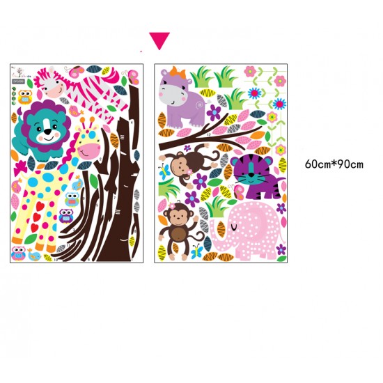 Sticker decorativ, copacel cu animalute 180 cm, 57STK Sticker decorativ, copacel cu animalute 180 cm, 57STK