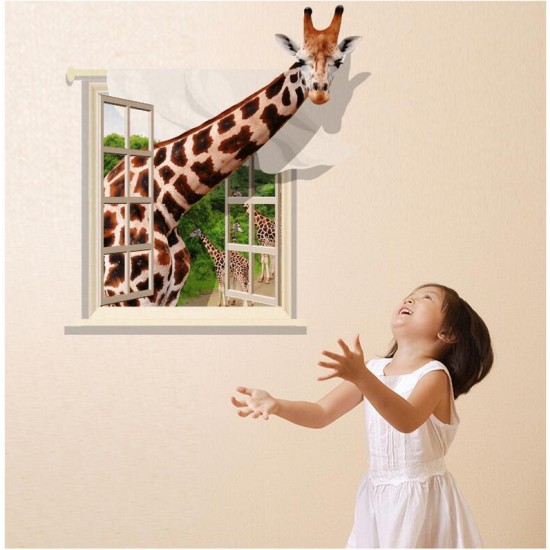 Sticker decorativ, fereastra cu girafa 79 cm, 58STK Sticker decorativ, fereastra cu girafa 79 cm, 58STK