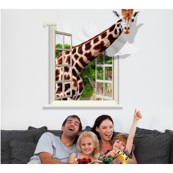 Sticker decorativ, fereastra cu girafa 79 cm, 58STK