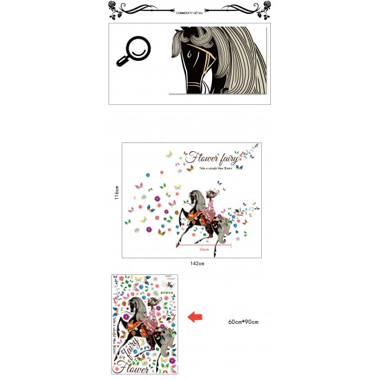 Sticker decorativ, flower fairy 142 cm, 72STK Sticker decorativ, flower fairy 142 cm, 72STK
