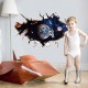 Sticker decorativ,  gaura in perete astronaut in spatiu,  80 cm, 67STK