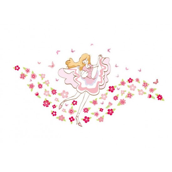 Sticker decorativ, girls, flowers 155 cm, 64STK Sticker decorativ, girls, flowers 155 cm, 64STK