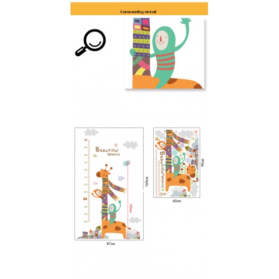 Sticker decorativ, masuratoare cu animalute 160 cm, 121STK