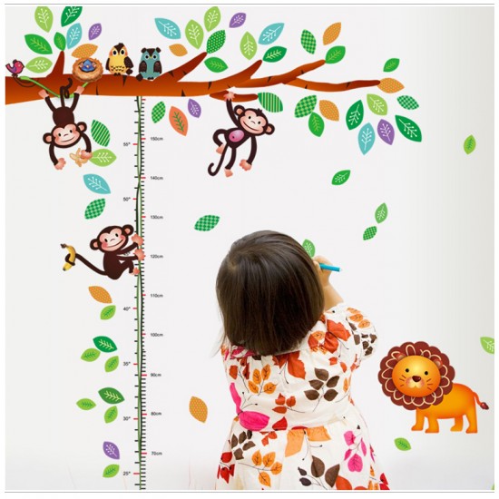 Sticker decorativ, masuratoare cu maimutele 180 cm, 69STK Sticker decorativ, masuratoare cu maimutele 180 cm, 69STK