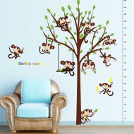 Sticker decorativ, masuratoare cu maimutele, 182 cm, 89STK Sticker decorativ, masuratoare cu maimutele, 182 cm, 89STK