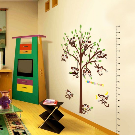Sticker decorativ, masuratoare cu maimutele, 182 cm, 89STK Sticker decorativ, masuratoare cu maimutele, 182 cm, 89STK