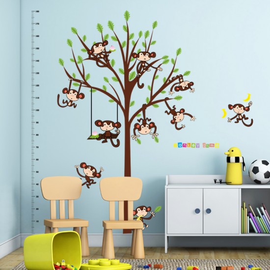 Sticker decorativ, masuratoare cu maimutele, 182 cm, 89STK Sticker decorativ, masuratoare cu maimutele, 182 cm, 89STK