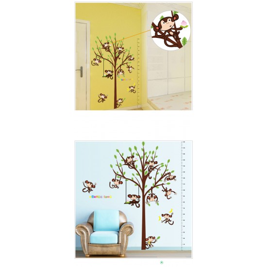 Sticker decorativ, masuratoare cu maimutele, 182 cm, 89STK Sticker decorativ, masuratoare cu maimutele, 182 cm, 89STK