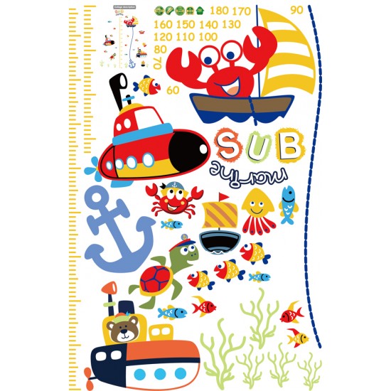 Sticker decorativ, masuratoare submarine  150 cm, 124STK