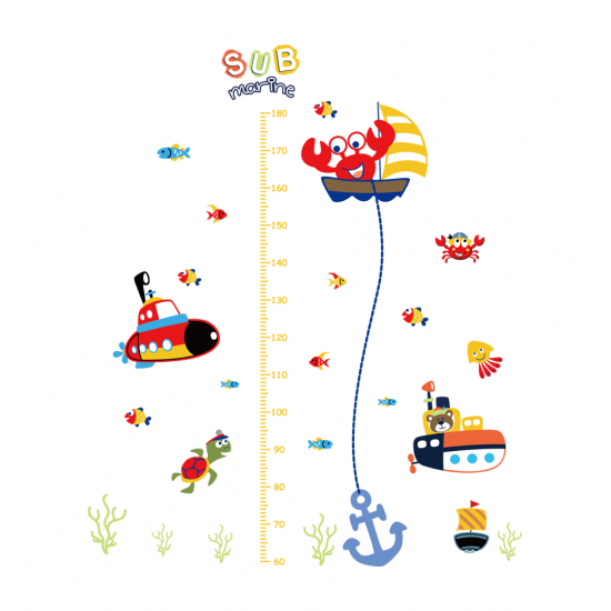 Sticker decorativ, masuratoare submarine  150 cm, 124STK