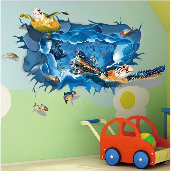 Sticker decorativ, ocean cu broscute 110 cm, 59STK