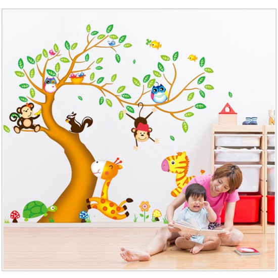 Sticker decorativ, pomul cu animalute 197 cm, 111STK Sticker decorativ, pomul cu animalute 197 cm, 111STK