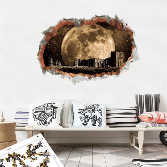 Sticker decorativ, Gaura in perete, privire spre luna 85 cm, 146STK-1