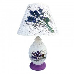 Veioza cu imprimeu buchete de lavanda, soclu E17, 40W, 569E Veioza cu imprimeu buchete de lavanda, soclu E17, 40W, 569E