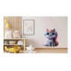 Sticker decorativ, Pisica, Albastru, 69 cm, 1234STK