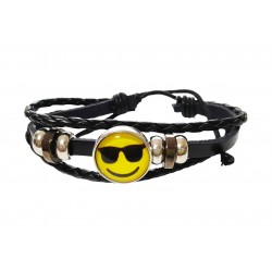 Bratara din piele ecologica, Emoticon, 124BJ