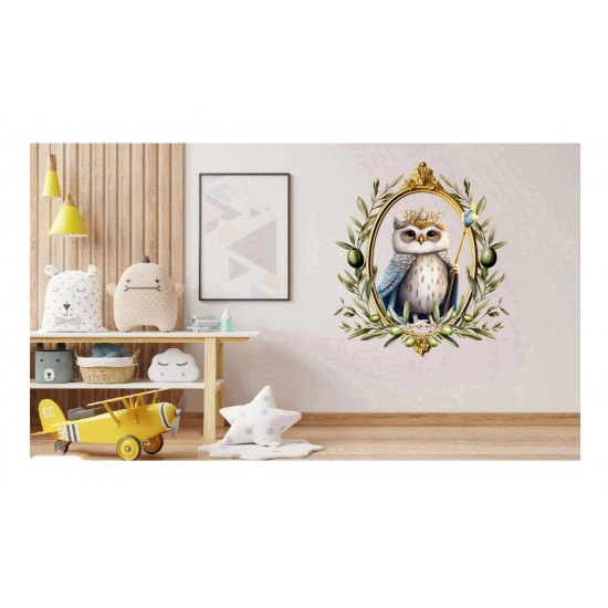 Sticker decorativ, Bufnita, Albastru, 72 cm, 1295STK-2