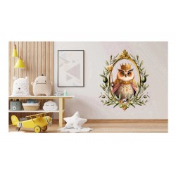 Sticker decorativ, Bufnita, Portocaliu, 72 cm, 1295STK-3