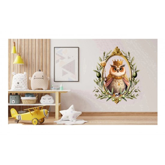 Sticker decorativ, Bufnita, Portocaliu, 72 cm, 1295STK-3 Sticker decorativ, Bufnita, Portocaliu, 72 cm, 1295STK-3