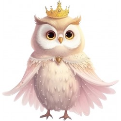 Sticker decorativ, Bufnita, Roz, 61 cm, 1295STK-8
