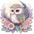 Sticker decorativ, Bufnita, Multicolor, 60 cm, 1296STK-2