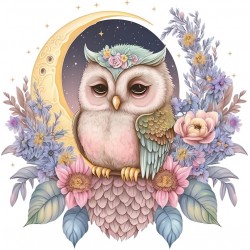 Sticker decorativ, Bufnita, Multicolor, 60 cm, 1296STK-4