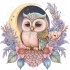 Sticker decorativ, Bufnita, Multicolor, 60 cm, 1296STK-4