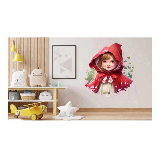 Sticker decorativ, Scufita Rosie, Rosu, 66 cm, 1298STK Sticker decorativ, Scufita Rosie, Rosu, 66 cm, 1298STK