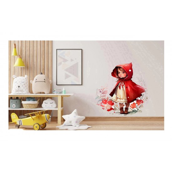 Sticker decorativ, Scufita Rosie, Rosu, 67 cm, 1298STK-1 Sticker decorativ, Scufita Rosie, Rosu, 67 cm, 1298STK-1