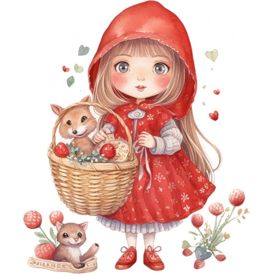 Sticker decorativ, Scufita Rosie, Rosu, 72 cm, 1298STK-3 Sticker decorativ, Scufita Rosie, Rosu, 72 cm, 1298STK-3