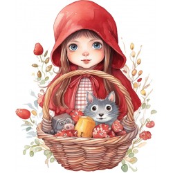 Sticker decorativ, Scufita Rosie, Rosu, 73 cm, 1298STK-4