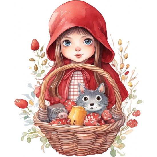 Sticker decorativ, Scufita Rosie, Rosu, 73 cm, 1298STK-4 Sticker decorativ, Scufita Rosie, Rosu, 73 cm, 1298STK-4