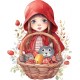 Sticker decorativ, Scufita Rosie, Rosu, 73 cm, 1298STK-4 Sticker decorativ, Scufita Rosie, Rosu, 73 cm, 1298STK-4