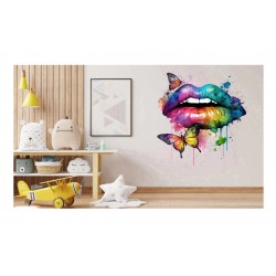 Sticker decorativ, Buze, Albastru, 70 cm, 1299STK-3 Sticker decorativ, Buze, Albastru, 70 cm, 1299STK-3