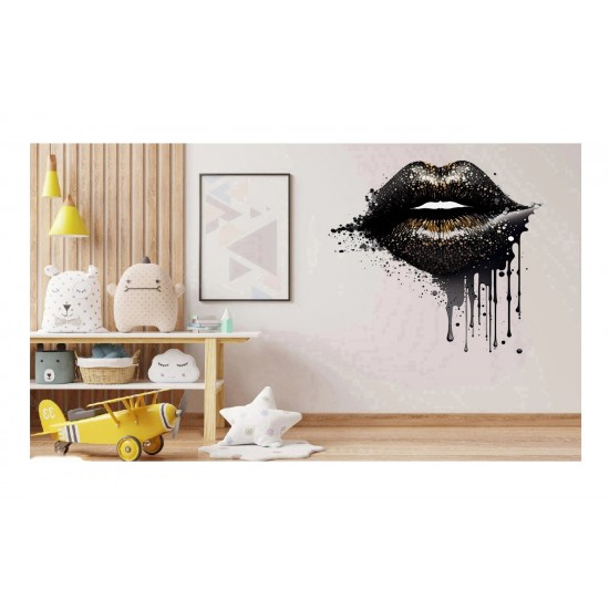 Sticker decorativ, Buze, Negru, 62 cm, 1301STK-5 Sticker decorativ, Buze, Negru, 62 cm, 1301STK-5
