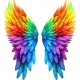 Sticker decorativ, Aripi, Albastru, 63 cm, 1303STK-6