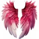 Sticker decorativ, Aripi, Roz, 62 cm, 1303STK-8 Sticker decorativ, Aripi, Roz, 62 cm, 1303STK-8