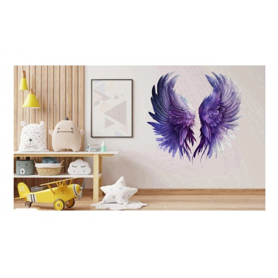 Sticker decorativ, Aripi, Mov, 60 cm, 1303STK-9
