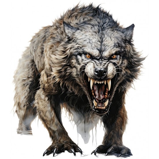 Sticker decorativ, Horror, Luo, Waterproof, Gri, 67 cm, 1306STK-4